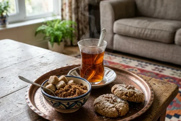 شکر قهوه ای در عصرانه پایان خوشمزه یک روز شلوغ